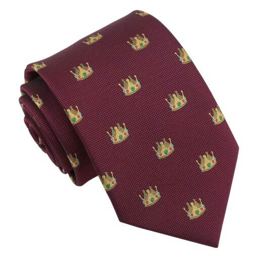 Burgundy Champagne Glass Emoji Embroidered Tie